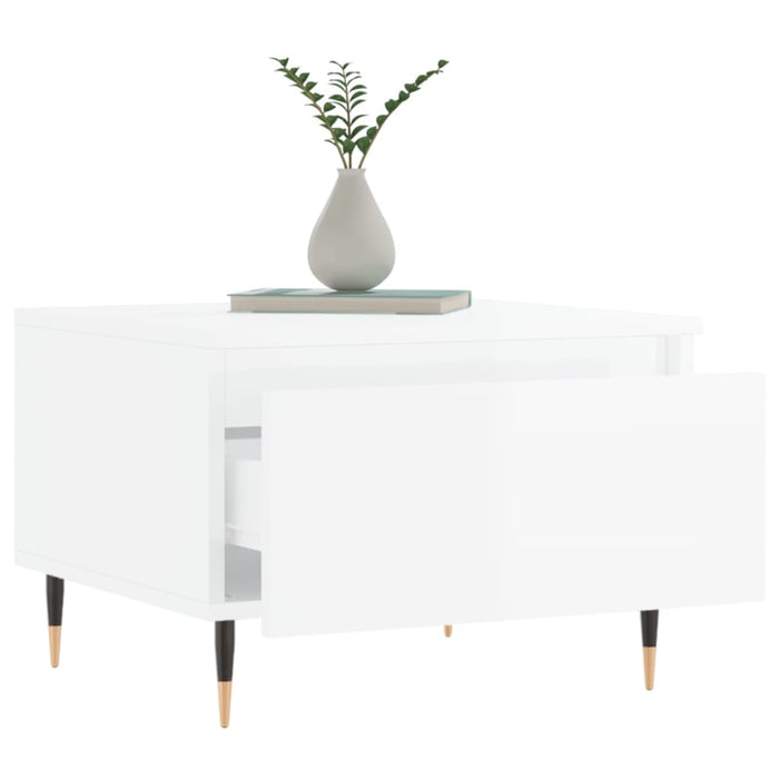 Mese de cafea 2 buc. alb extralucios 50x46x35 cm lemn compozit - WALTI WALTI