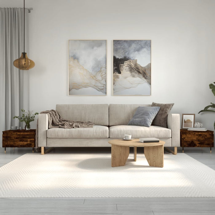 Mese de cafea 2 buc. stejar fumuriu 50x46x35 cm lemn compozit - WALTI WALTI