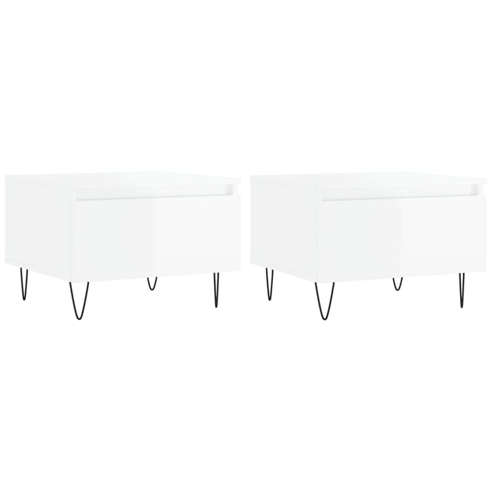 Mese de cafea 2 buc. alb extralucios 50x46x35 cm lemn compozit - WALTI WALTI