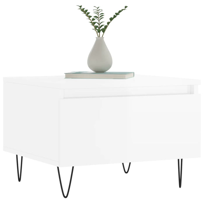 Mese de cafea 2 buc. alb extralucios 50x46x35 cm lemn compozit - WALTI WALTI