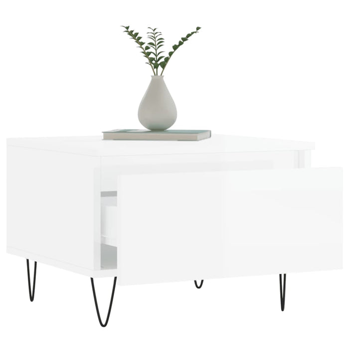 Mese de cafea 2 buc. alb extralucios 50x46x35 cm lemn compozit - WALTI WALTI