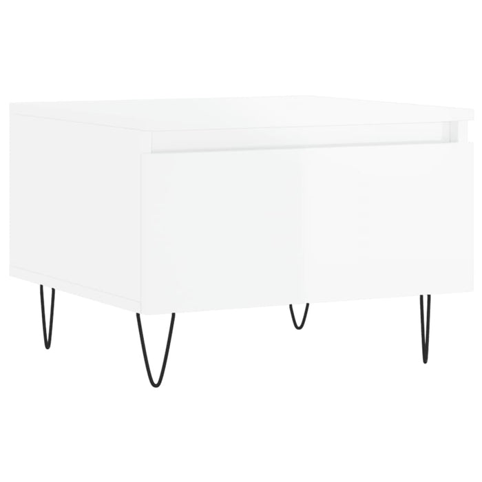 Mese de cafea 2 buc. alb extralucios 50x46x35 cm lemn compozit - WALTI WALTI