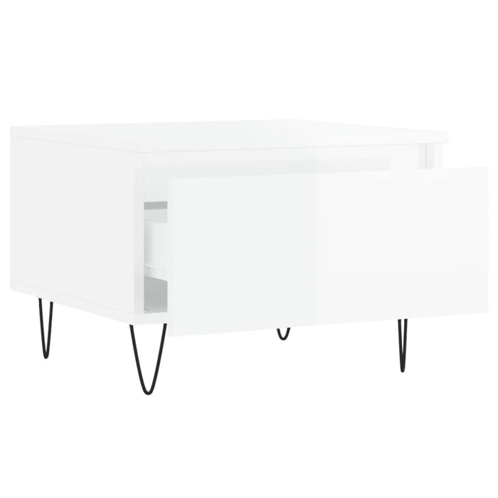 Mese de cafea 2 buc. alb extralucios 50x46x35 cm lemn compozit - WALTI WALTI