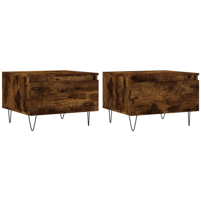 Mese de cafea 2 buc. stejar fumuriu 50x46x35 cm lemn compozit - WALTI WALTI