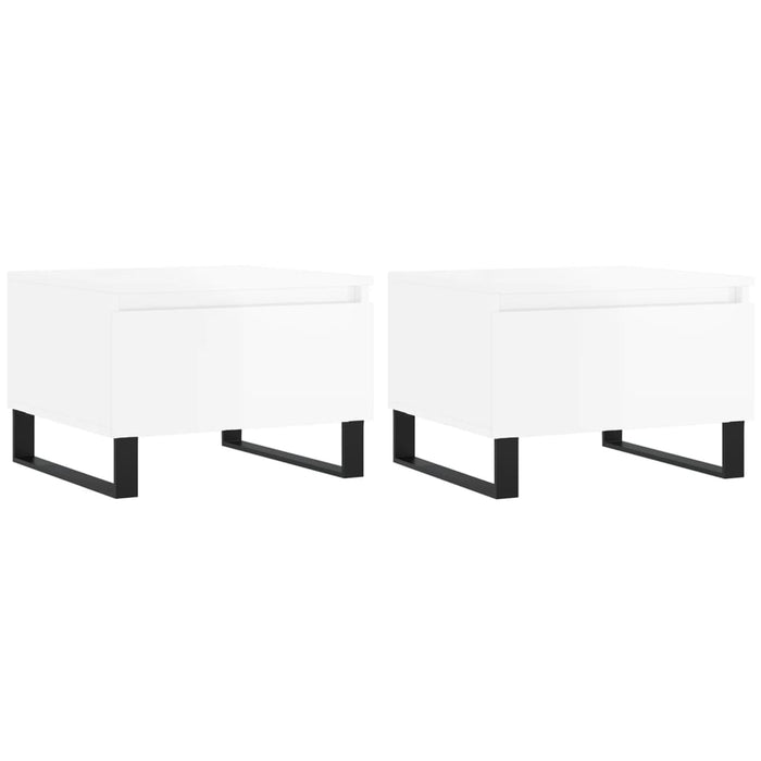 Mese de cafea 2 buc. alb extralucios 50x46x35 cm lemn compozit - WALTI WALTI