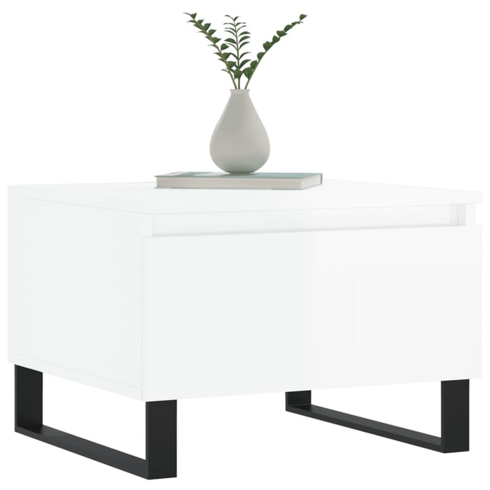 Mese de cafea 2 buc. alb extralucios 50x46x35 cm lemn compozit - WALTI WALTI