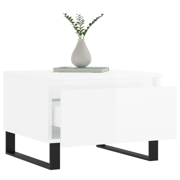 Mese de cafea 2 buc. alb extralucios 50x46x35 cm lemn compozit - WALTI WALTI