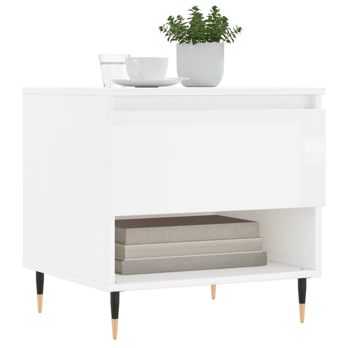 Mese de cafea 2 buc. alb extralucios 50x46x50 cm lemn compozit - WALTI WALTI