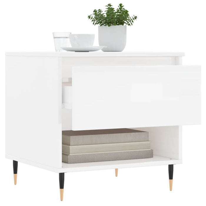 Mese de cafea 2 buc. alb extralucios 50x46x50 cm lemn compozit - WALTI WALTI
