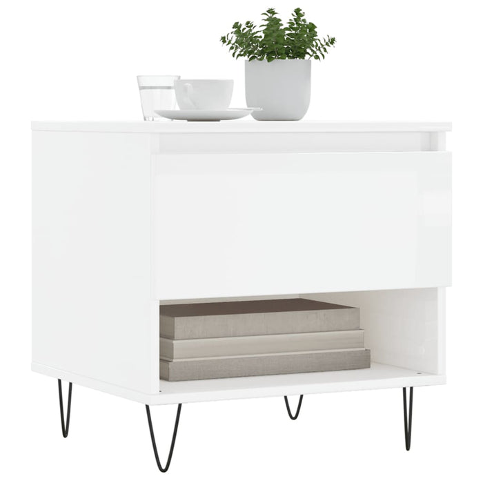 Mese de cafea 2 buc. alb extralucios 50x46x50 cm lemn compozit - WALTI WALTI