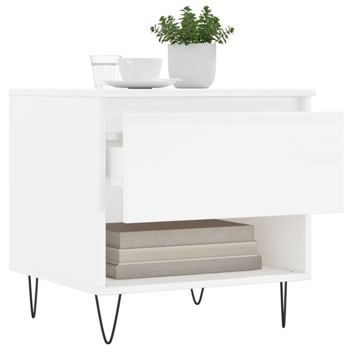 Mese de cafea 2 buc. alb extralucios 50x46x50 cm lemn compozit - WALTI WALTI