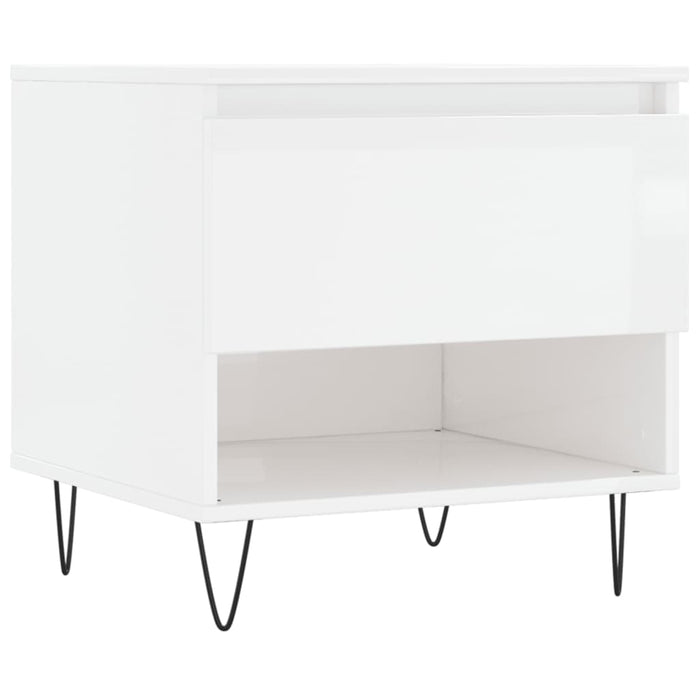 Mese de cafea 2 buc. alb extralucios 50x46x50 cm lemn compozit - WALTI WALTI