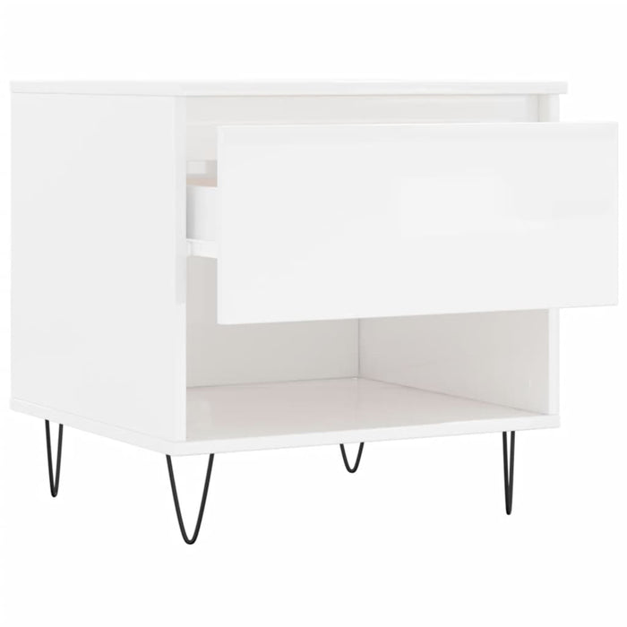 Mese de cafea 2 buc. alb extralucios 50x46x50 cm lemn compozit - WALTI WALTI