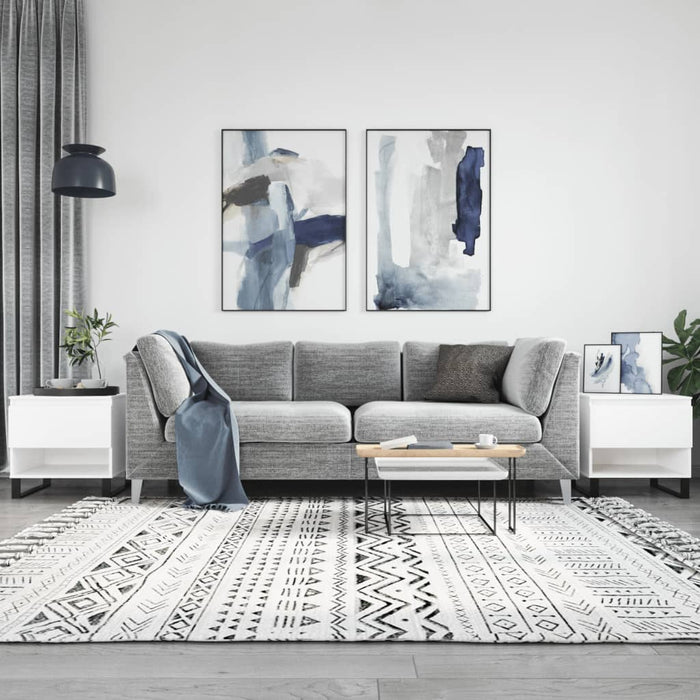 Măsuțe de cafea, 2 buc., alb, 50x46x50 cm, lemn compozit - WALTI WALTI