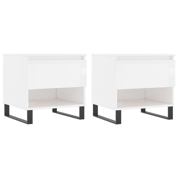 Mese de cafea 2 buc. alb extralucios 50x46x50 cm lemn compozit - WALTI WALTI