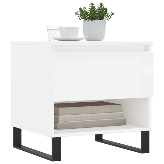 Mese de cafea 2 buc. alb extralucios 50x46x50 cm lemn compozit - WALTI WALTI