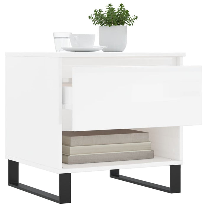 Mese de cafea 2 buc. alb extralucios 50x46x50 cm lemn compozit - WALTI WALTI