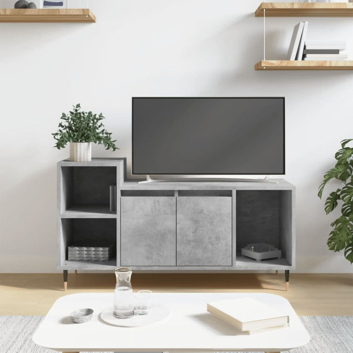 Comodă TV, gri beton, 100x35x55 cm, lemn prelucrat - WALTI WALTI