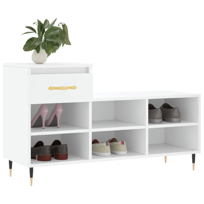Pantofar, alb, 102x36x60 cm, lemn compozit - WALTI WALTI