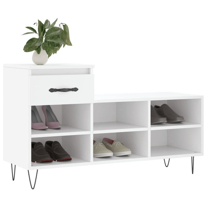 Pantofar, alb, 102x36x60 cm, lemn compozit - WALTI WALTI