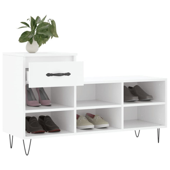Pantofar, alb, 102x36x60 cm, lemn compozit - WALTI WALTI