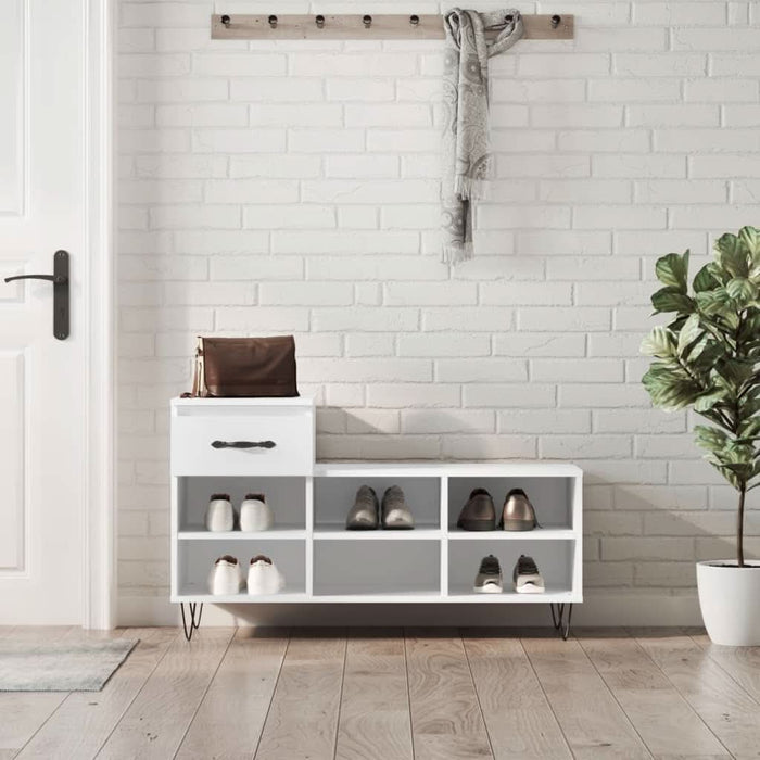 Pantofar, alb, 102x36x60 cm, lemn compozit - WALTI WALTI