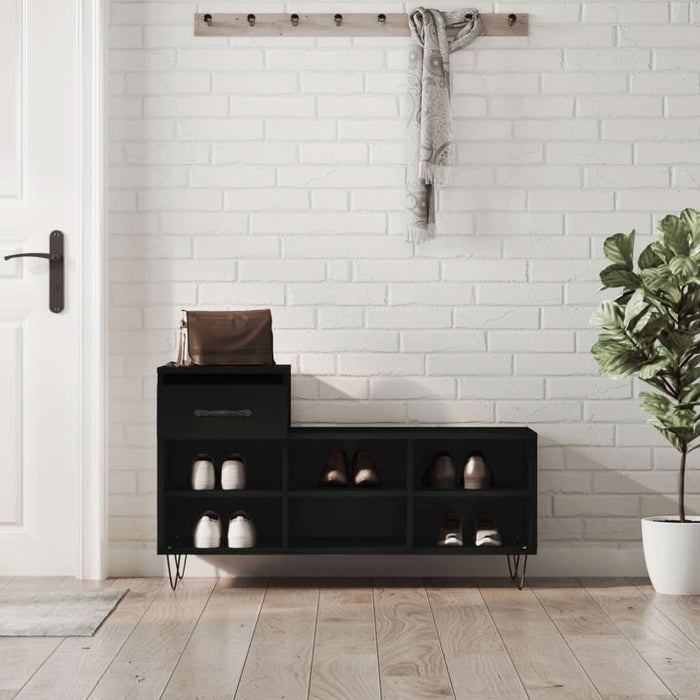 Pantofar, negru, 102x36x60 cm, lemn compozit - WALTI WALTI