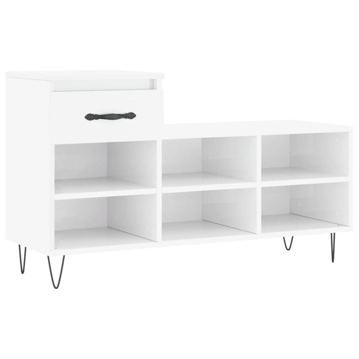 Pantofar, alb extralucios, 102x36x60 cm, lemn compozit - WALTI WALTI