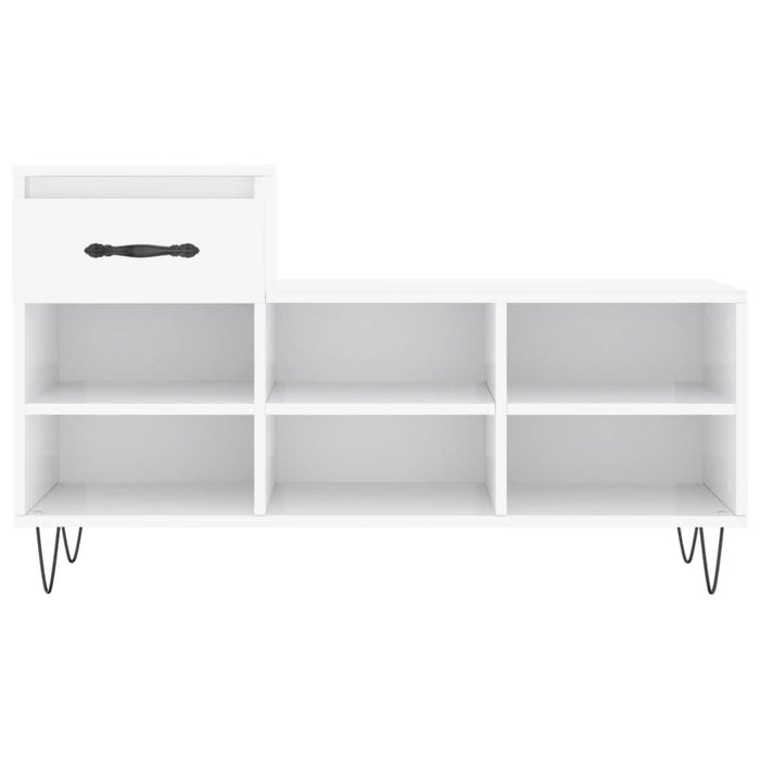 Pantofar, alb extralucios, 102x36x60 cm, lemn compozit - WALTI WALTI