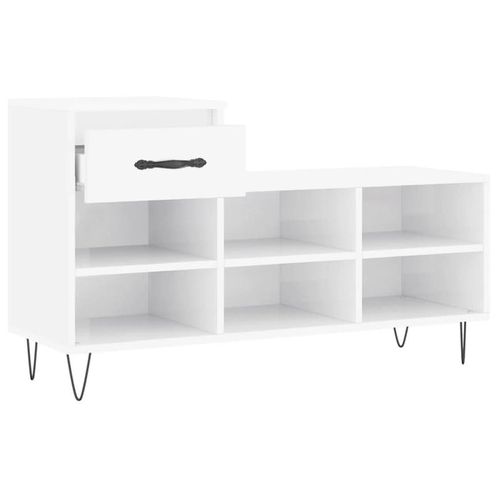 Pantofar, alb extralucios, 102x36x60 cm, lemn compozit - WALTI WALTI