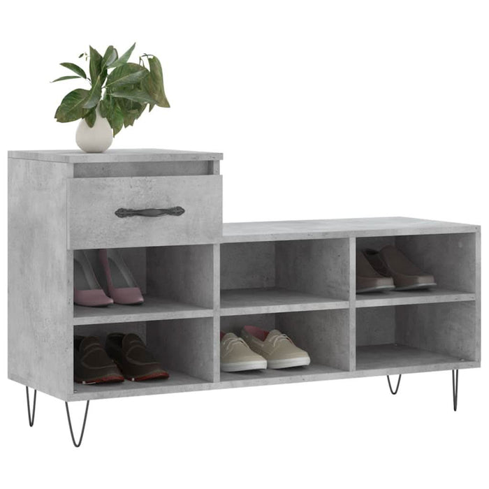 Pantofar, gri beton, 102x36x60 cm, lemn prelucrat - WALTI WALTI