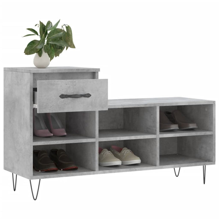 Pantofar, gri beton, 102x36x60 cm, lemn prelucrat - WALTI WALTI