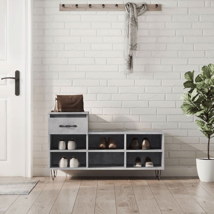 Pantofar, gri beton, 102x36x60 cm, lemn prelucrat - WALTI WALTI