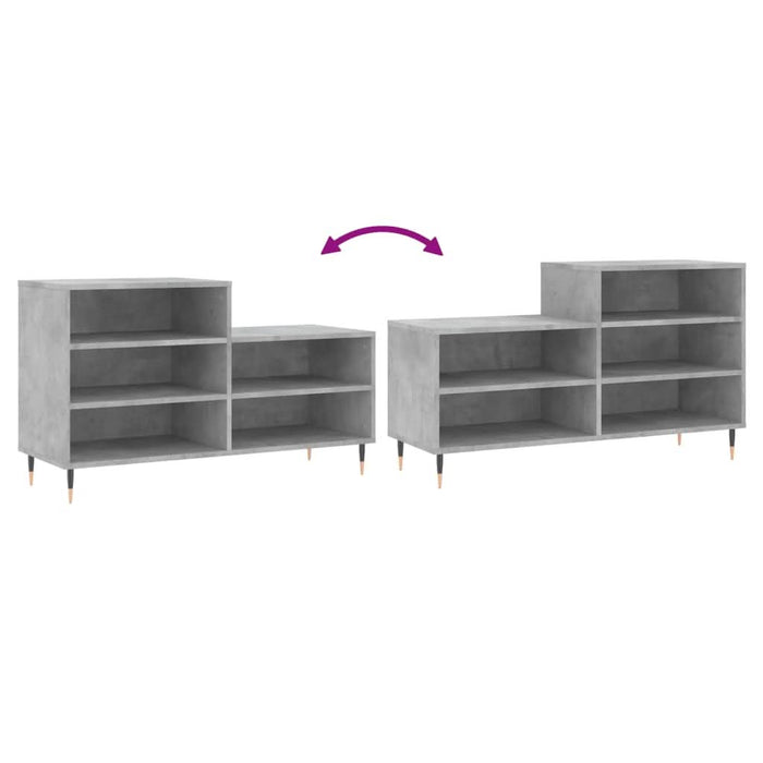 Pantofar, gri beton, 102x36x60 cm, lemn prelucrat - WALTI WALTI
