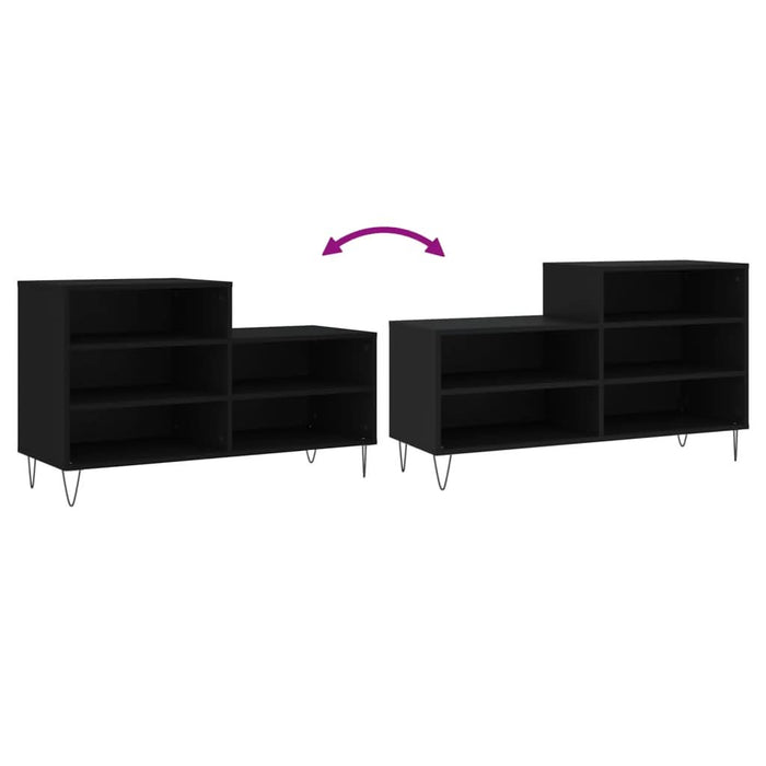 Pantofar, negru, 102x36x60 cm, lemn compozit - WALTI WALTI