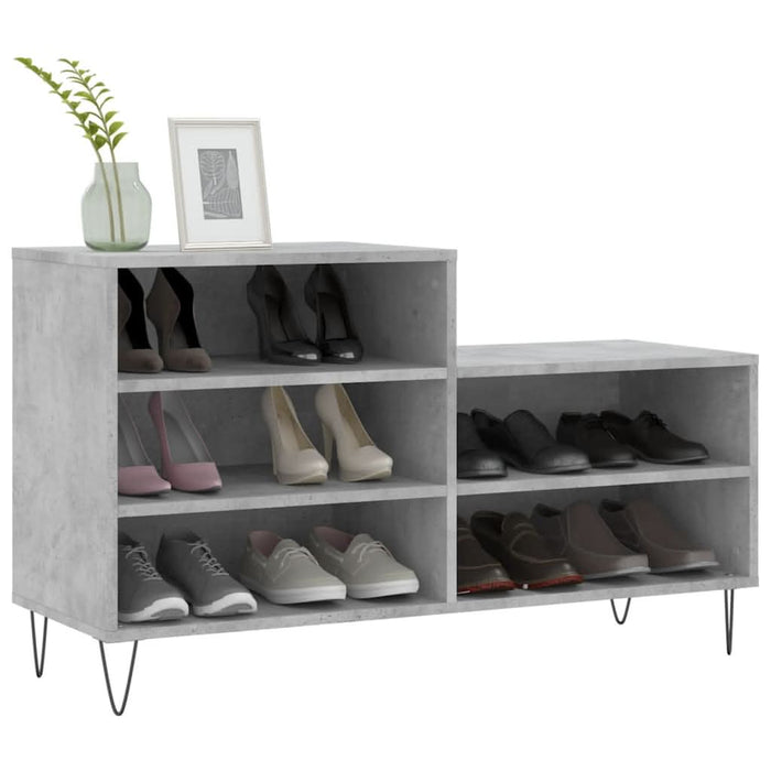 Pantofar, gri beton, 102x36x60 cm, lemn prelucrat - WALTI WALTI