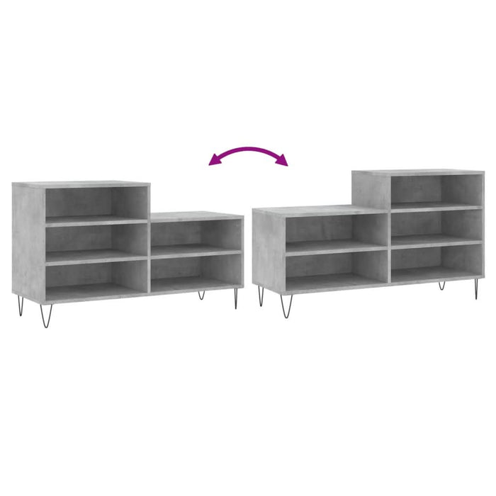 Pantofar, gri beton, 102x36x60 cm, lemn prelucrat - WALTI WALTI