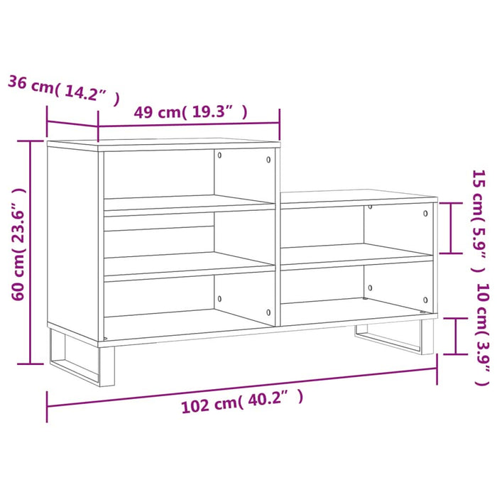 Pantofar, alb, 102x36x60 cm, lemn compozit - WALTI WALTI
