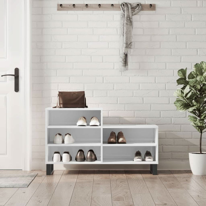 Pantofar, alb extralucios, 102x36x60 cm, lemn compozit - WALTI WALTI