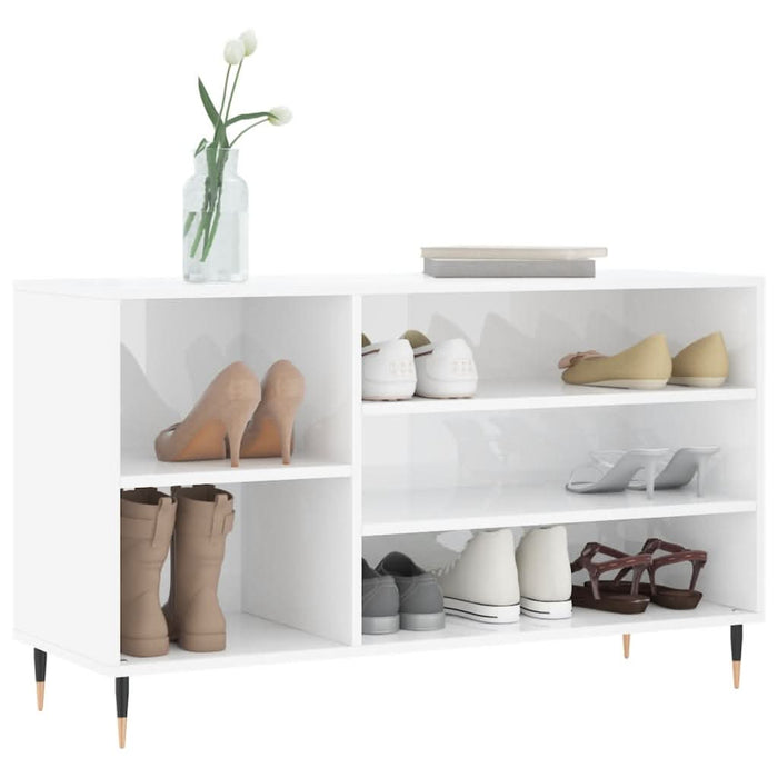 Pantofar, alb extralucios, 102x36x60 cm, lemn compozit - WALTI WALTI