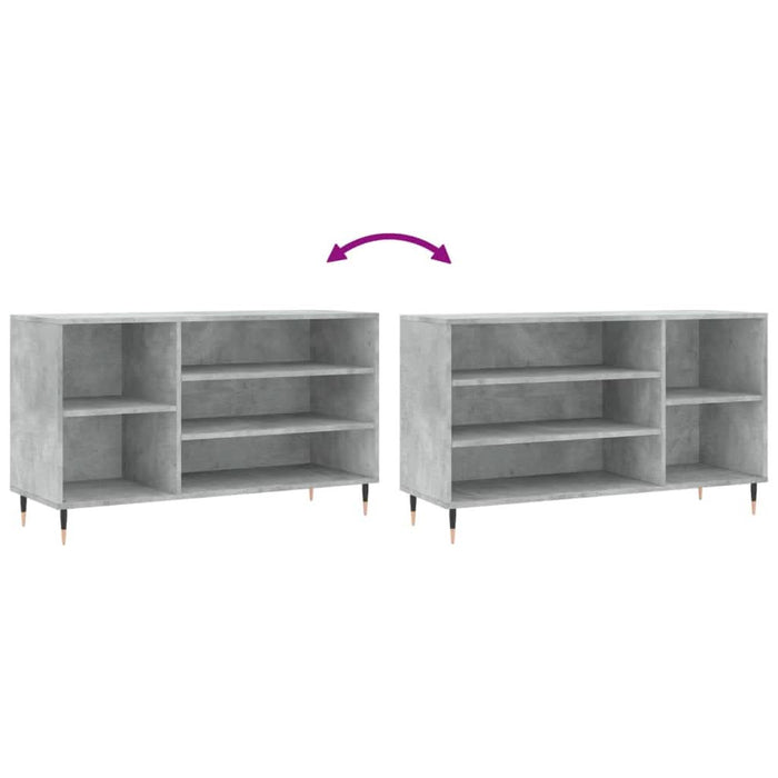 Pantofar, gri beton, 102x36x60 cm, lemn prelucrat - WALTI WALTI