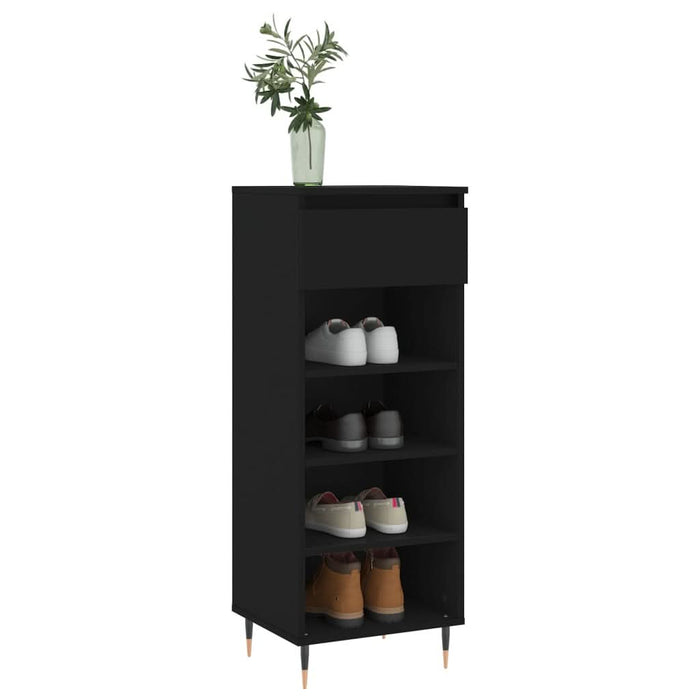 Pantofar, negru, 40x36x105 cm, lemn compozit - WALTI WALTI