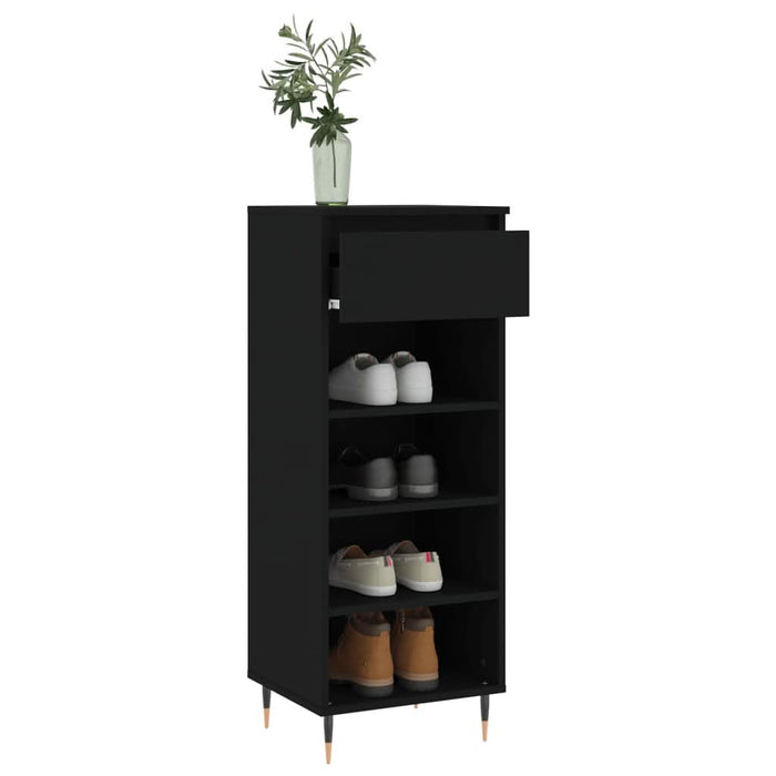 Pantofar, negru, 40x36x105 cm, lemn compozit - WALTI WALTI