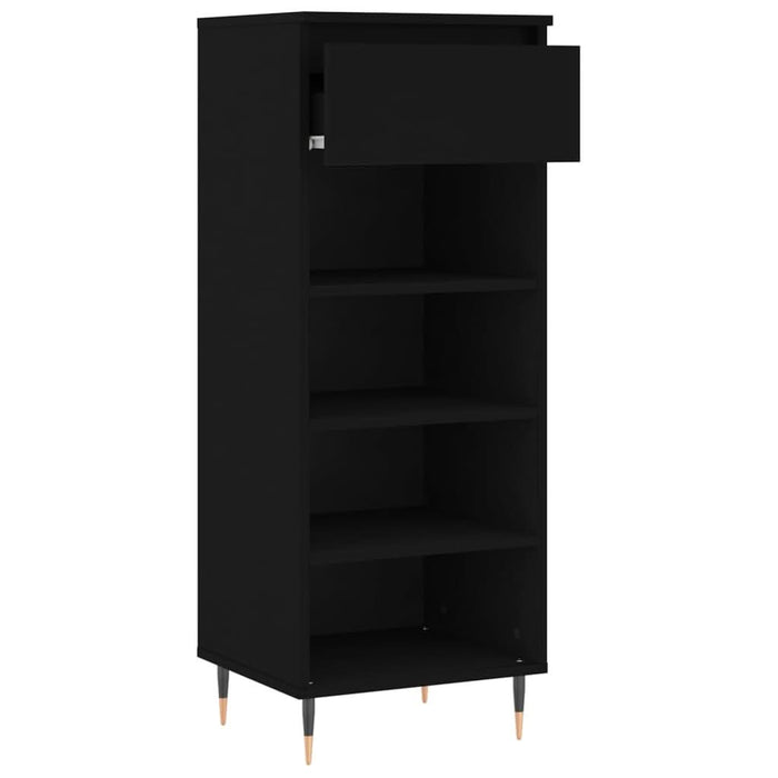 Pantofar, negru, 40x36x105 cm, lemn compozit - WALTI WALTI