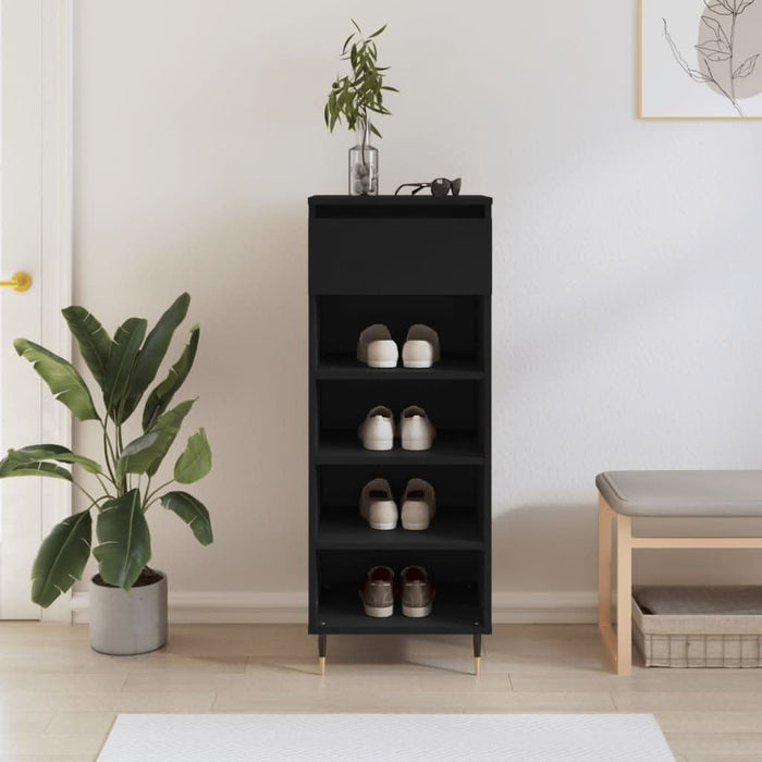 Pantofar, negru, 40x36x105 cm, lemn compozit - WALTI WALTI