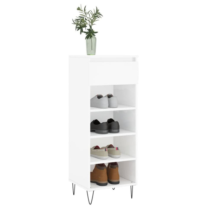 Pantofar, alb extralucios, 40x36x105 cm, lemn compozit - WALTI WALTI
