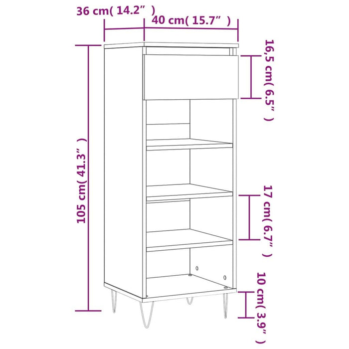 Pantofar, alb extralucios, 40x36x105 cm, lemn compozit - WALTI WALTI