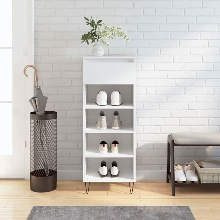 Pantofar, alb extralucios, 40x36x105 cm, lemn compozit - WALTI WALTI