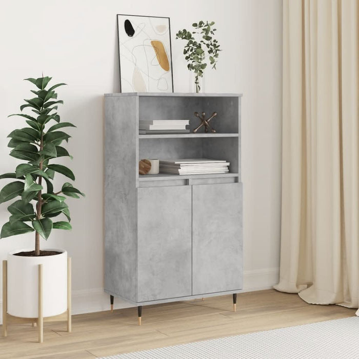 Dulap înalt, gri beton, 60x36x110 cm, lemn compozit - WALTI WALTI