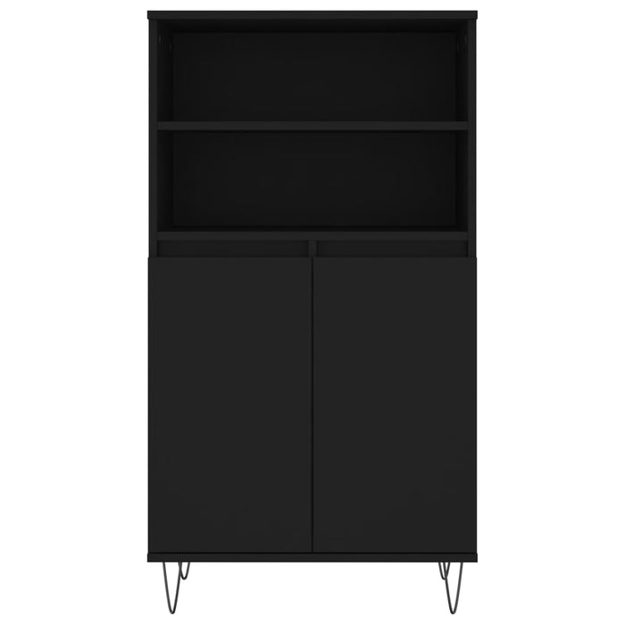 Dulap înalt, negru, 60x36x110 cm, lemn prelucrat WALTI